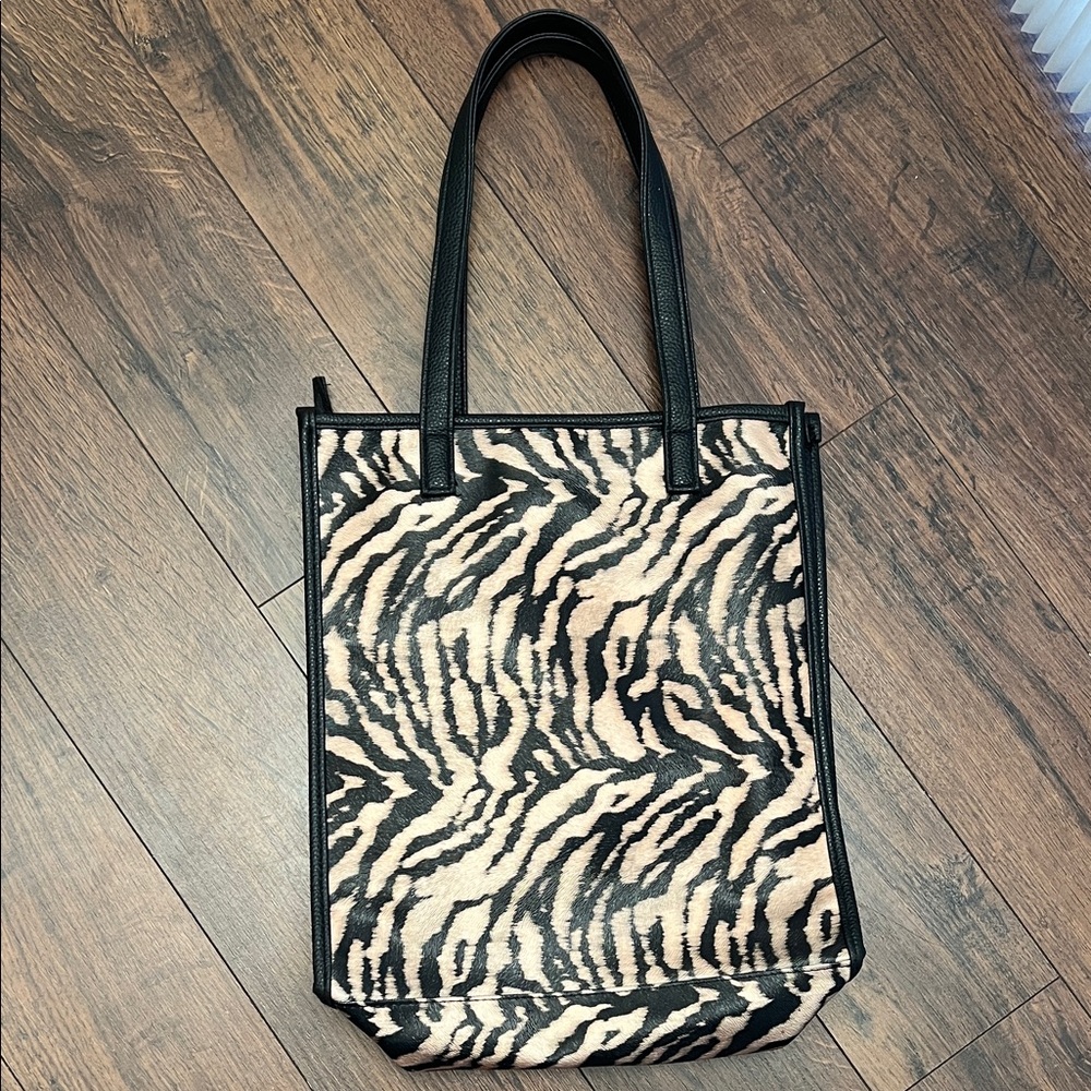 Black & Cream Zebra Print Tote Bag